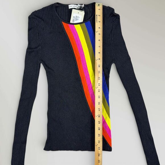 NWT Mary Katrantzou Rainbow Stripe Sweater Hydra Long Sleeve Pullover Size Lrg - Picture 3 of 8